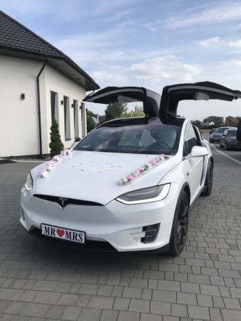 Samochody elektryczne do ślubu / Tesla model X oraz model S, Samochód, auto do ślubu, limuzyna Chełmek