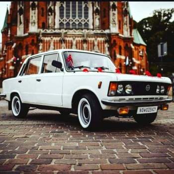 Klasykiem - Biały Fiat 125P do ślubu, Samochód, auto do ślubu, limuzyna Tarnów