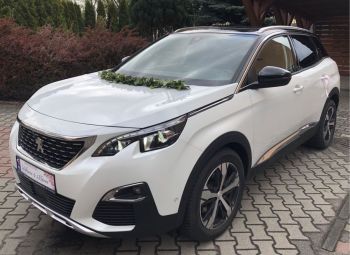 Samochód Auto do Ślubu Peugeot 3008 białe, Samochód, auto do ślubu, limuzyna Kobylin