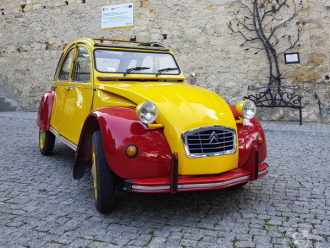 Żółty Citroen 2CV cabrio | Auto do ślubu Lublin, lubelskie