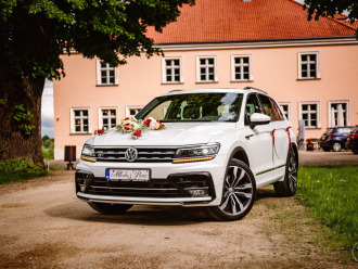 Biały SUV VW Tiguan | Auto do ślubu Kielce, świętokrzyskie