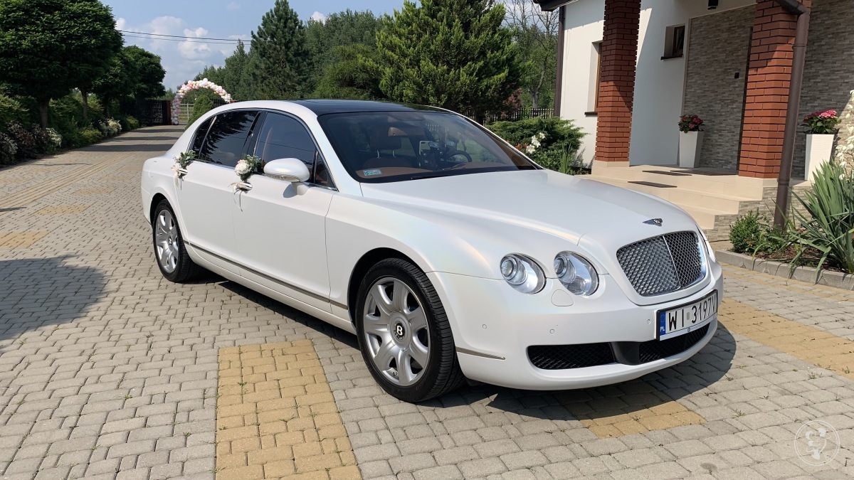 Auto do ślubu - Biały Bentley Continental Flying Spur Perła, Warszawa - zdjęcie 1