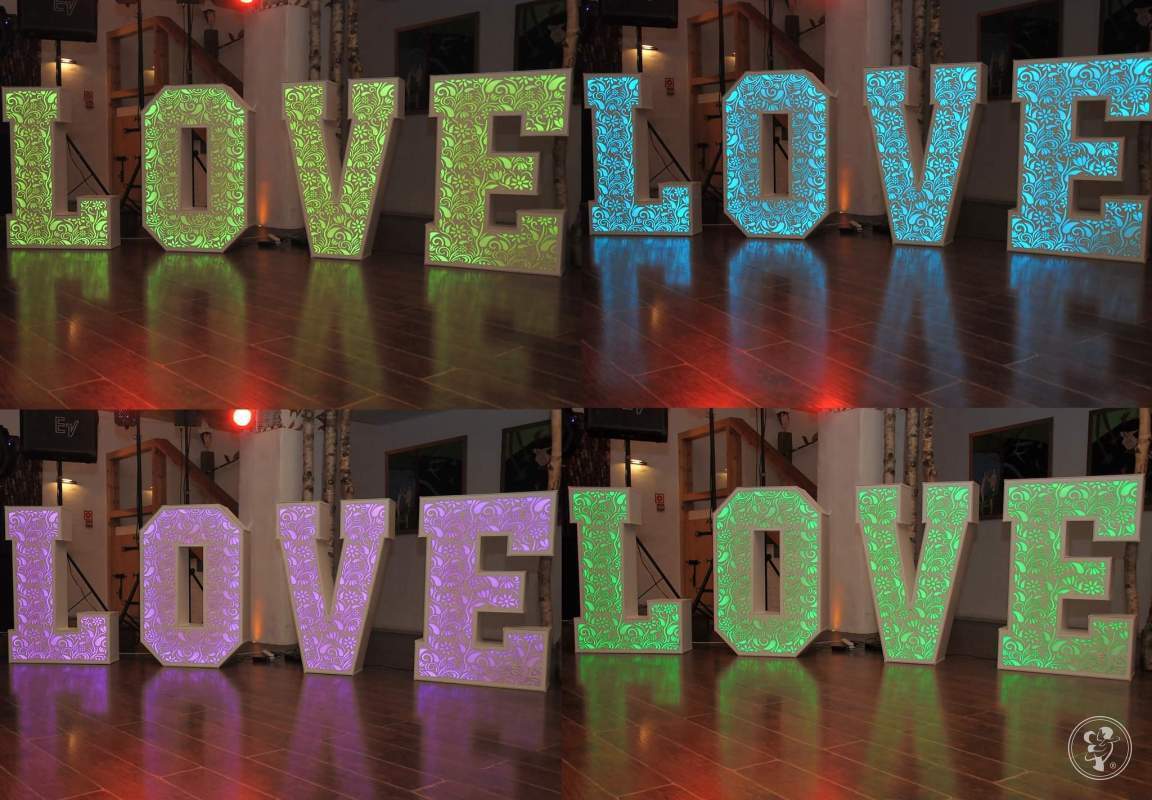 Różnokolorowy napis LOVE LED | Dekoracje ślubne Bydgoszcz, kujawsko-pomorskie - zdjęcie 1