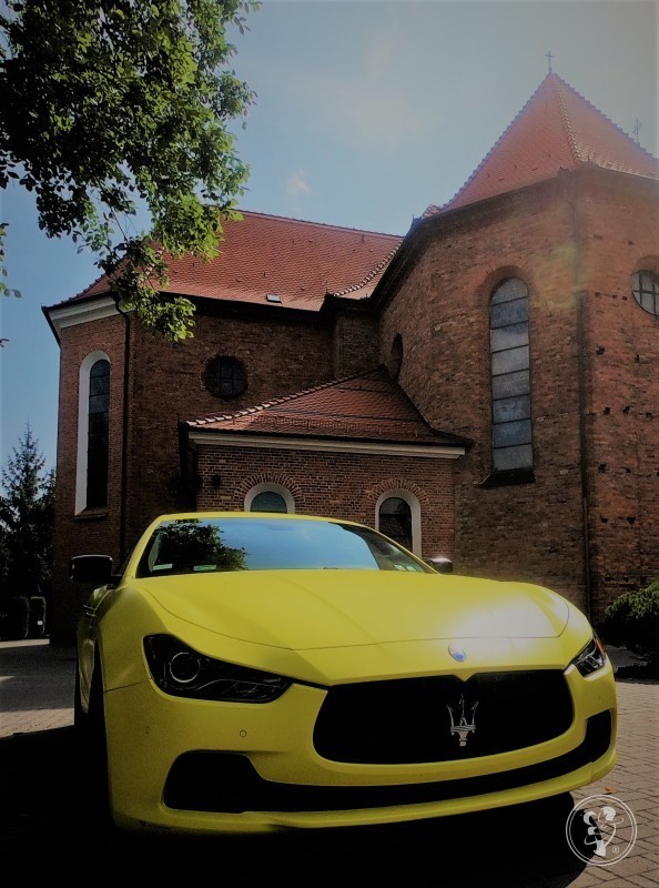 Żółty mat Maserati Ghibli. Jedyny taki samochód w Polsce do ślubu!! | Auto do ślubu Poznań, wielkopolskie - zdjęcie 1