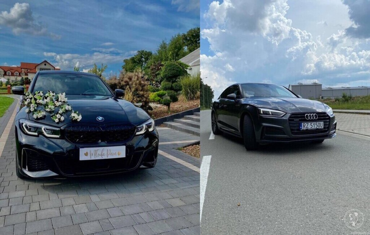 Czarne BMW M340i i Audi A5 | Auto do ślubu Rzeszów, podkarpackie - zdjęcie 1