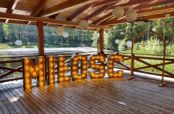 MIŁOŚĆ LOVE Ścianka weselna Dekoracje PLENER