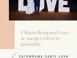 Napis świetlny  LOVE na Wesele + Dekoracja światłem,  Warszawa