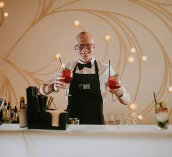 BARPRO - barmani na wesele, rustykalny bar z beczek / podświetlany bar | Barman na wesele Sopot, pomorskie