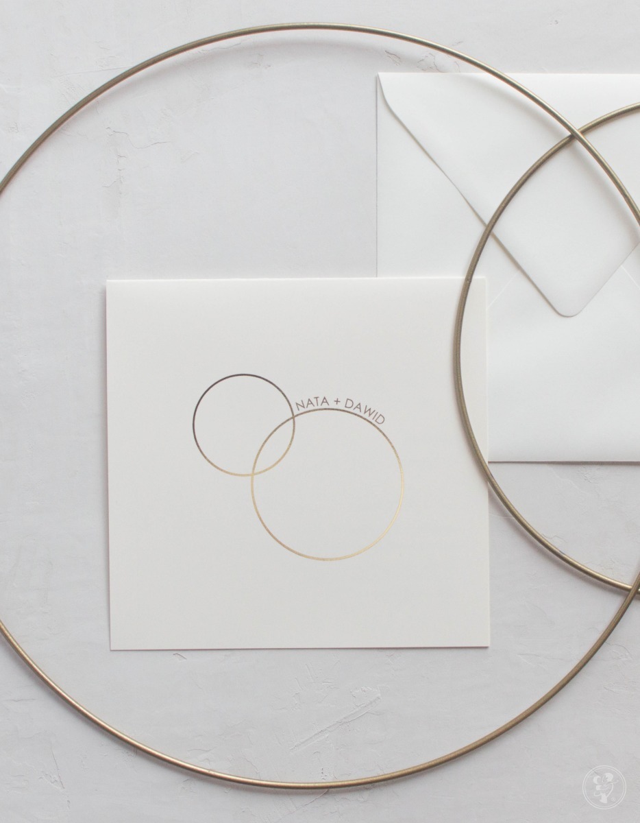 zaproszenie minimalizm ze złoceniem RINGS - zdjęcie 1