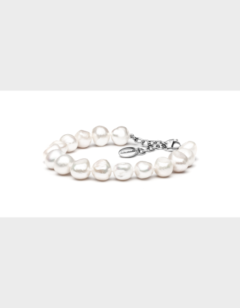 Bransoletka białe perły barok - zdjęcie 1