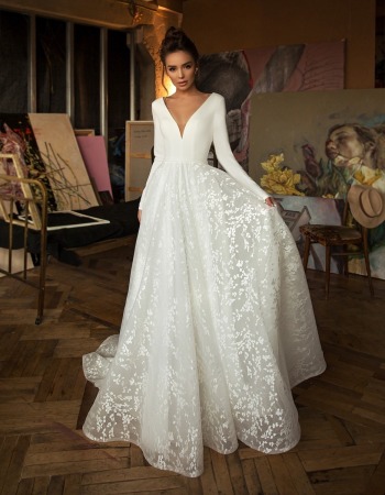 Suknia ślubna na wzór Jasmine Empire Bonny r42-44 elegancka rękaw - zdjęcie 1