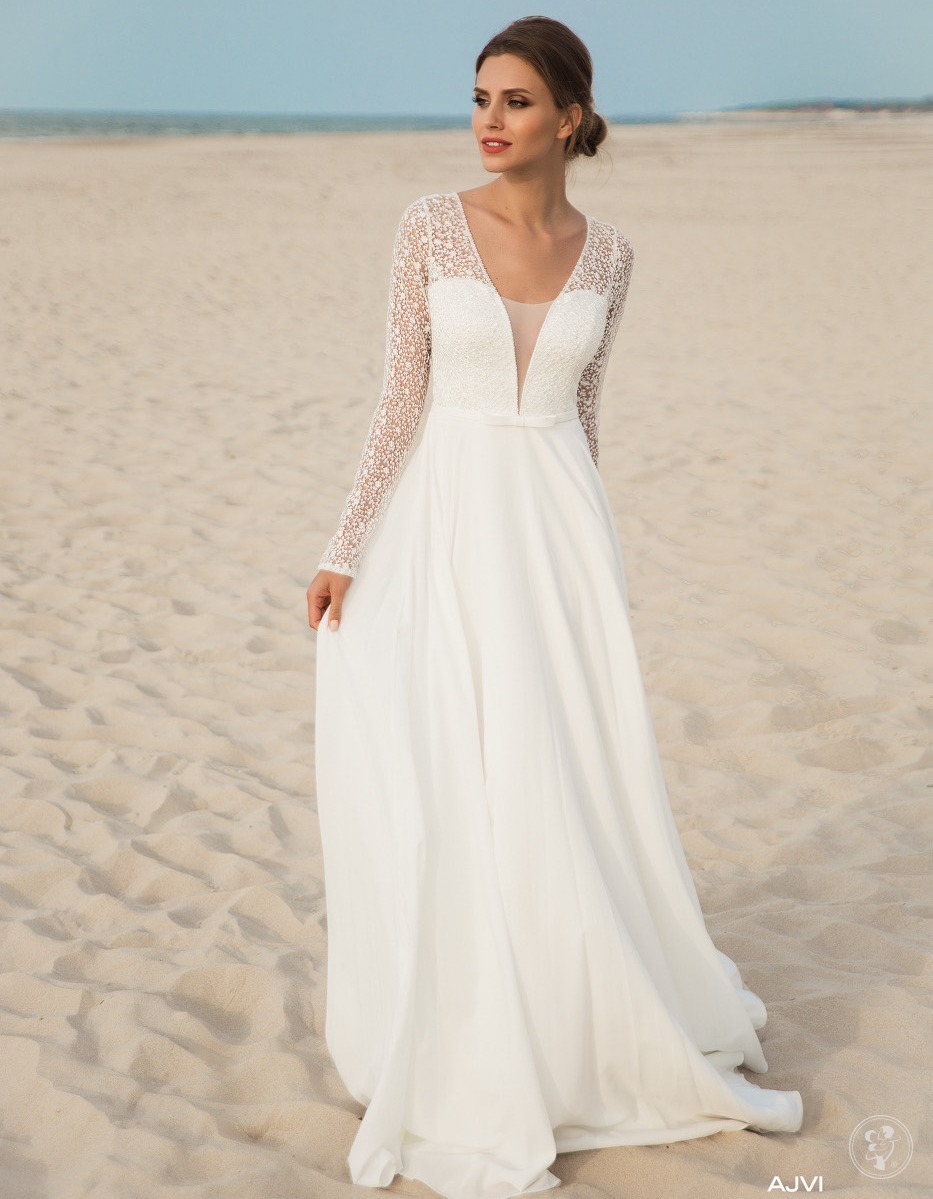 Le Rina Ajvi suknia ślubna r34-36 klasyczna elegancka lekka - zdjęcie 1