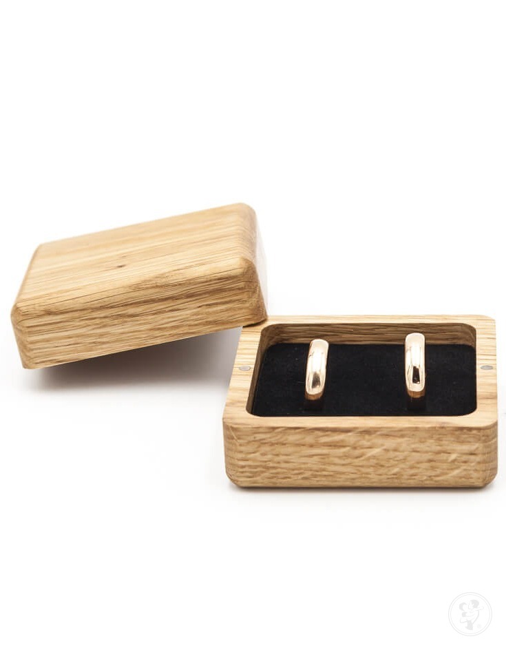 Drewniane Pudełko na obrączki - DĄB- magnes - zdjęcie 1