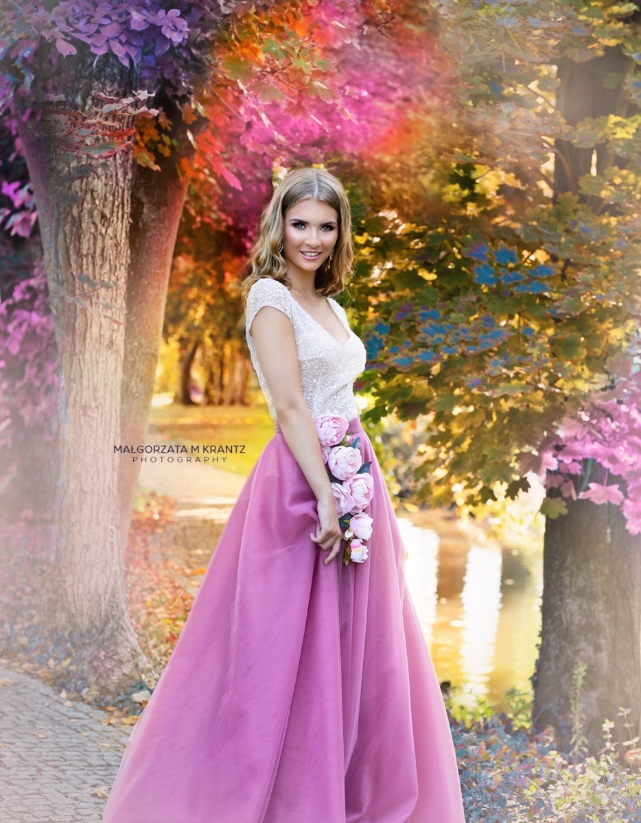 Kolorowa suknia ślubna - PIWONIA - zdjęcie 1