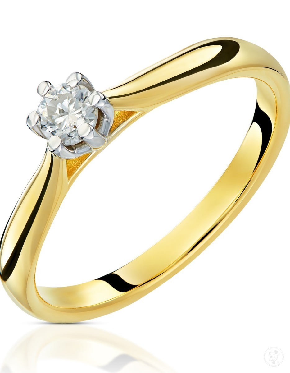 Złoty pierścionek z brylantem 0,18 ct Jubiler Onyx Hard - zdjęcie 1