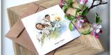 zaproszenia ślubne z karykaturą, malowanymi kwiatami | Zaproszenia ślubne Jasło, podkarpackie - zdjęcie 2