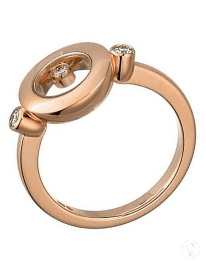 Pierścionek w różowym złocie z brylantami renomowanej marki Chopard - zdjęcie 1