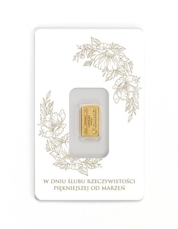 Sztabka złota na prezent 1 gram - oryginalny prezent, inwestycja - zdjęcie 1