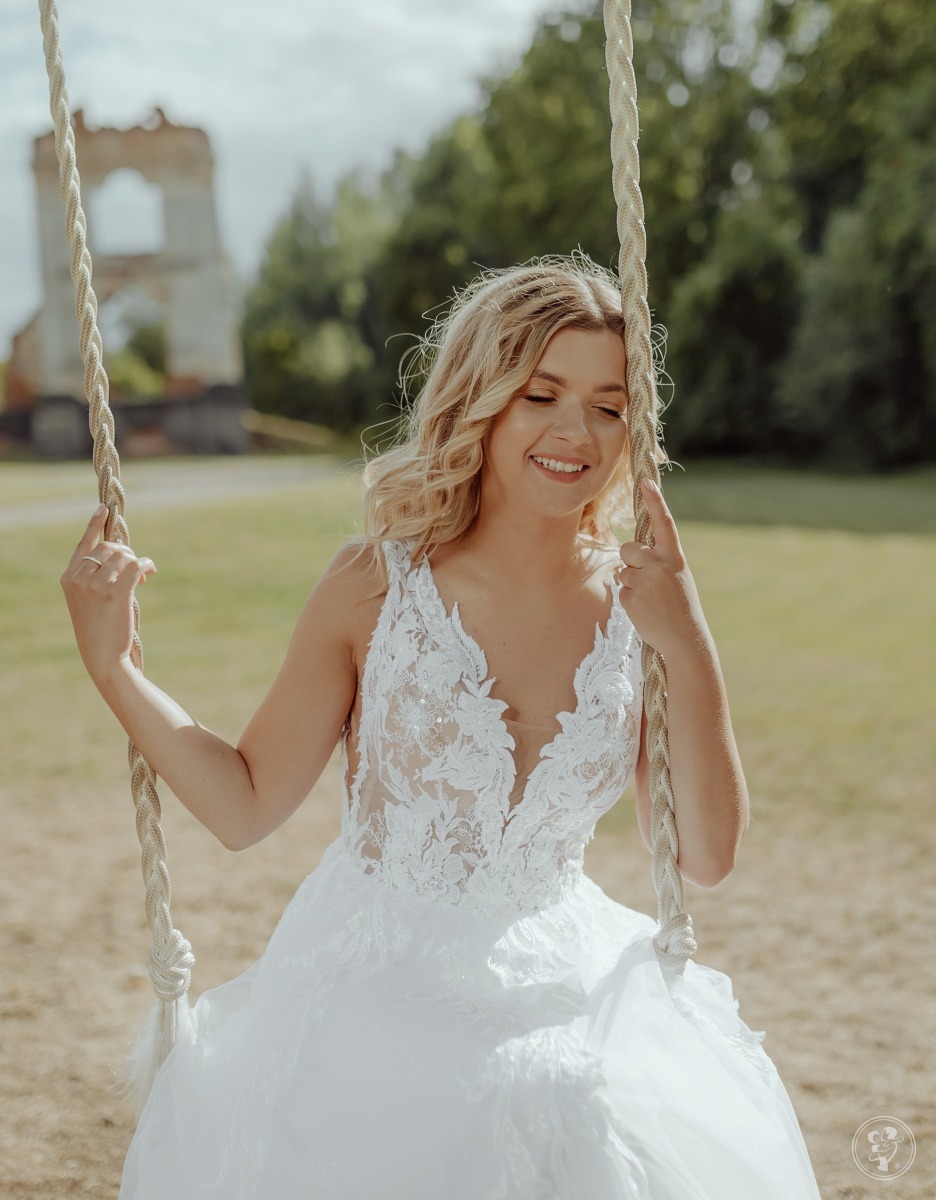 Imperial Bridal 2100 brokatowy tiul,piękna koronka - zdjęcie 1