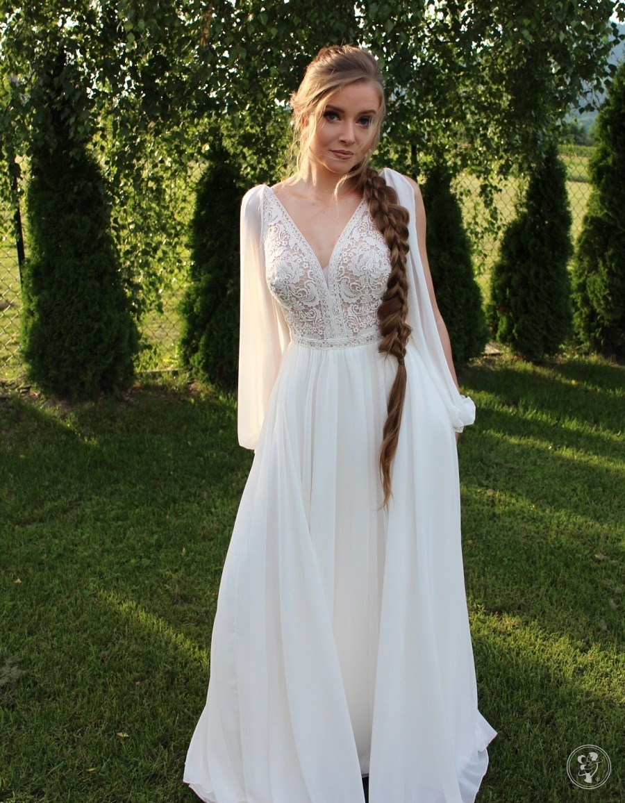 Suknie Ślubne Viktoria  boho z  koronką -  Nina  - zdjęcie 1