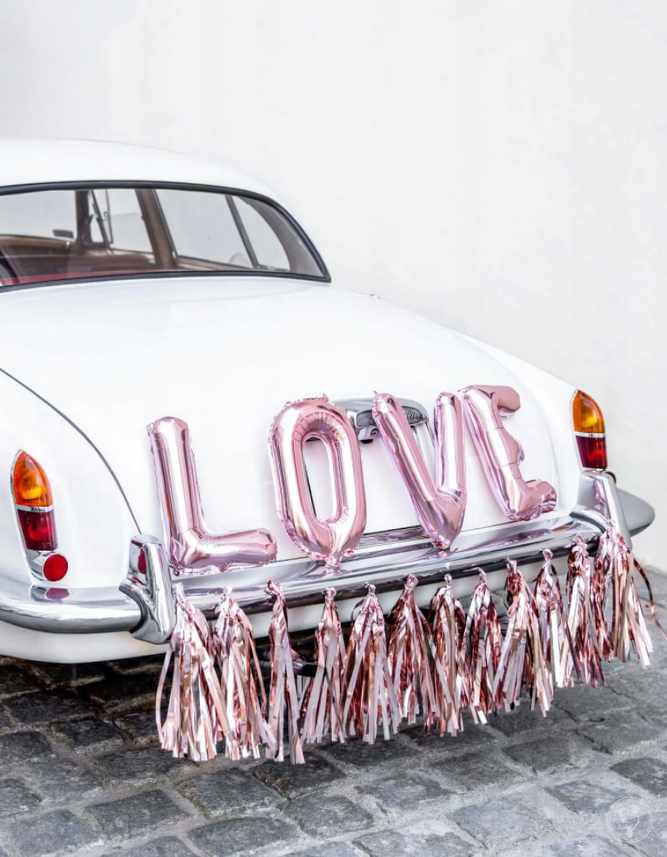 Zestaw dekoracji samochodowych - Love, różowe złoto - zdjęcie 1