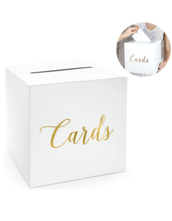 Pudełko na koperty ze złotym napisem Cards - zdjęcie 1