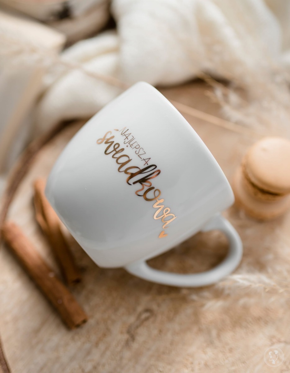 Kubek 300 ml najlepsza świadkowa złoty napis - zdjęcie 1