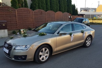 Złote Audi A7 do ślubu - 600 zł. | Auto do ślubu Gdańsk, pomorskie