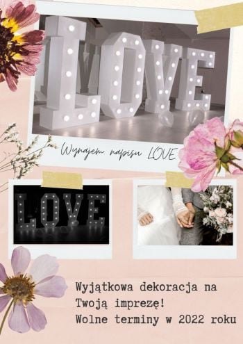 Wynajem napisu LOVE, Napis Love Kalwaria Zebrzydowska