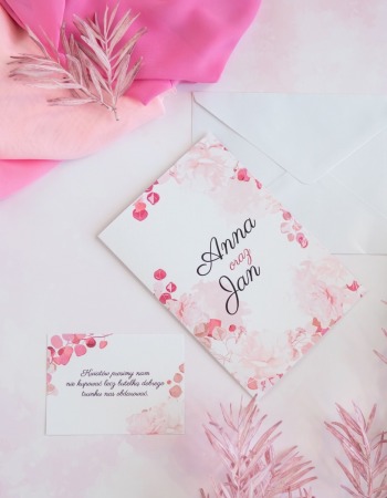 Zaproszenie ślubne kwiatowe Linia Peony Pink - zdjęcie 1