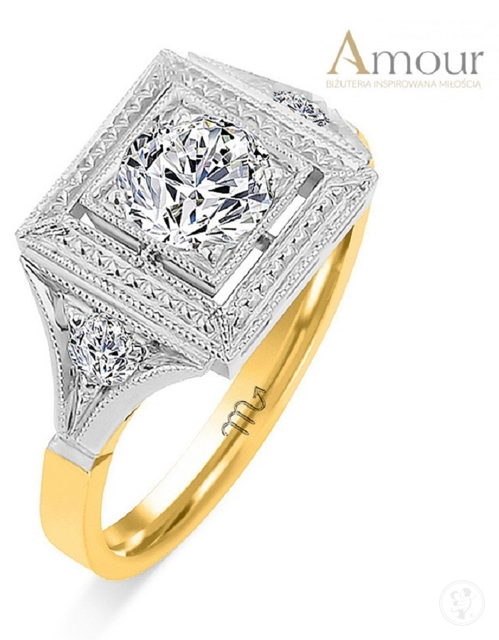 Pierścionek zaręczynowy z diamentem - zdjęcie 1