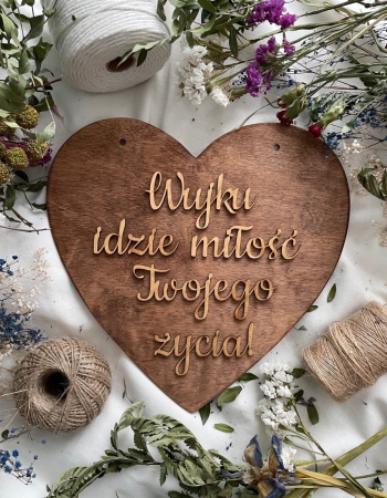 Rustykalna tabliczka serce Wujku idzie miłość Twojego życia - zdjęcie 1