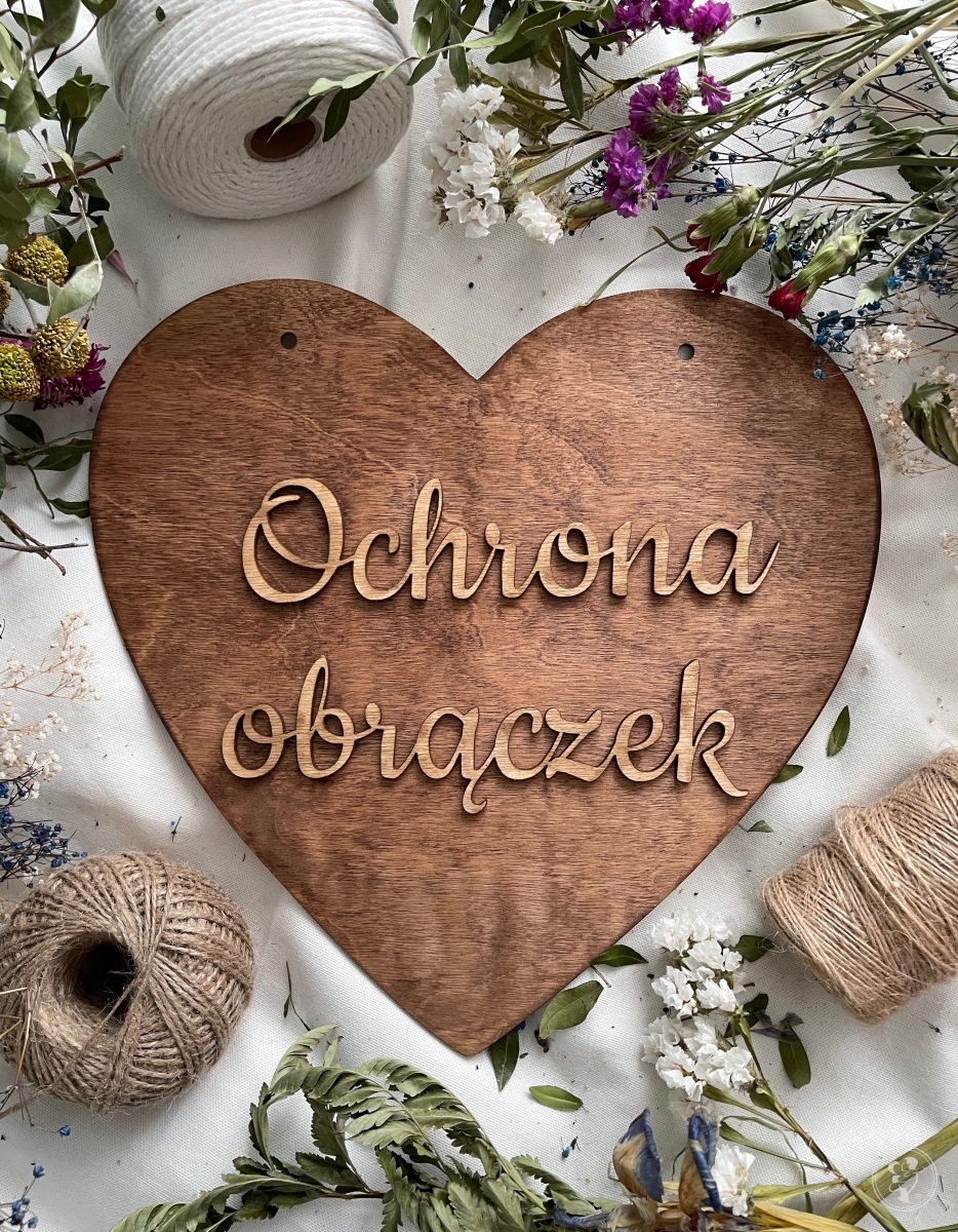 Rustykalna tabliczka serce Ochrona obrączek - zdjęcie 1