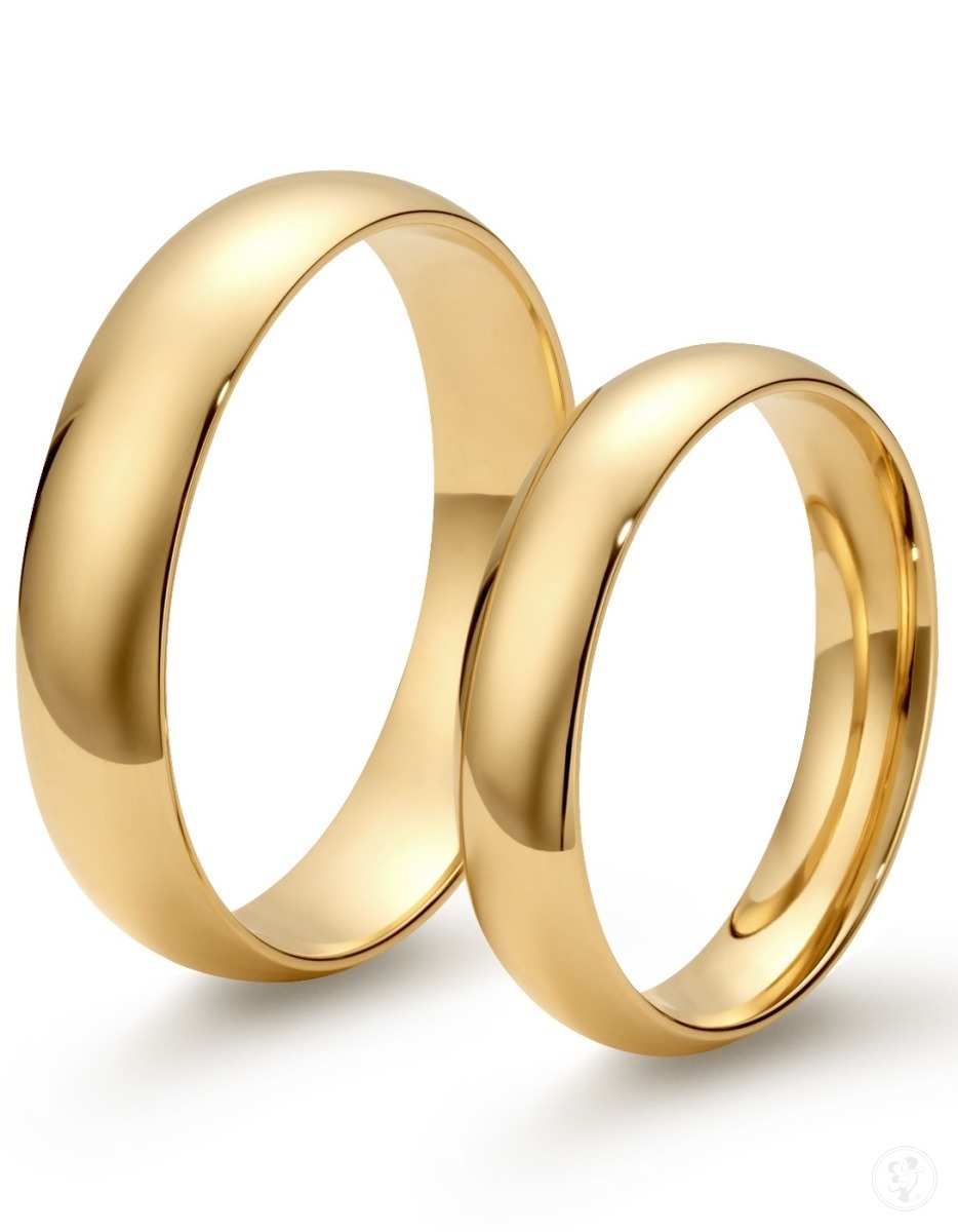 Złote obrączki ślubne – półokrągłe, profil mocno zaokrąglony - zdjęcie 1