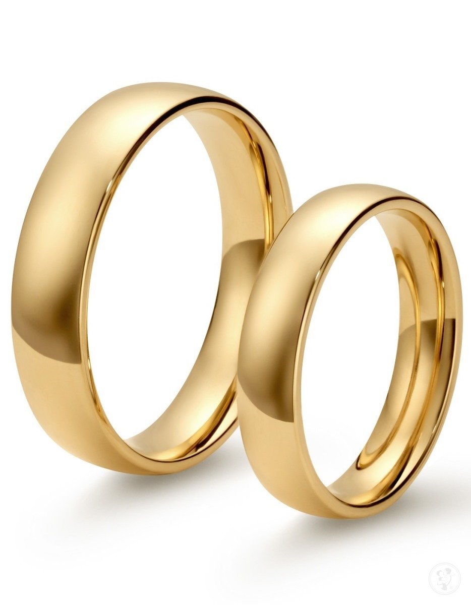 Złote obrączki ślubne – półokrągłe, profil średni - zdjęcie 1