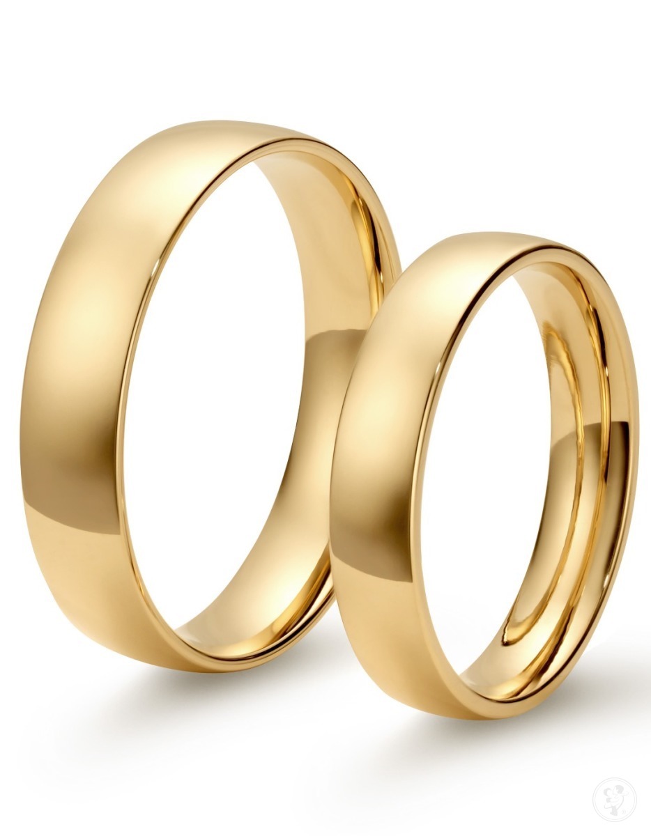 Złote obrączki ślubne – półokrągłe, profil delikatny - zdjęcie 1