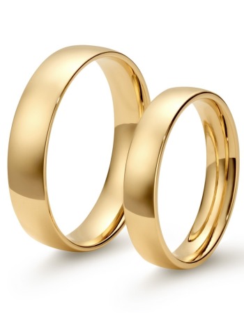 Złote obrączki ślubne – półokrągłe, profil delikatny - zdjęcie 1