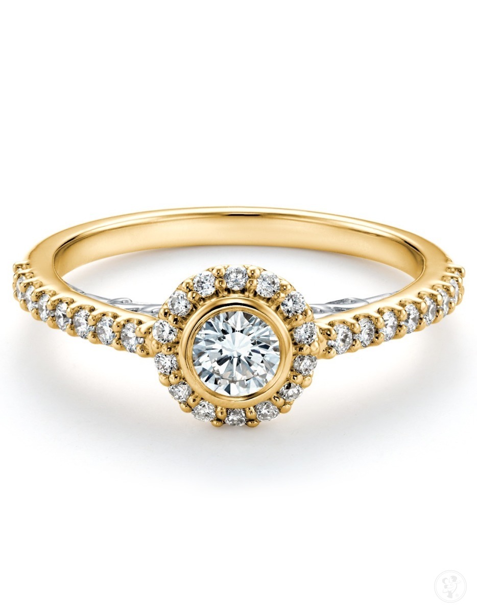 Złoty pierścionek Mon chéri z diamentami - zdjęcie 1