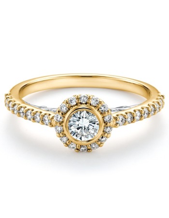 Złoty pierścionek Mon chéri z diamentami - zdjęcie 1
