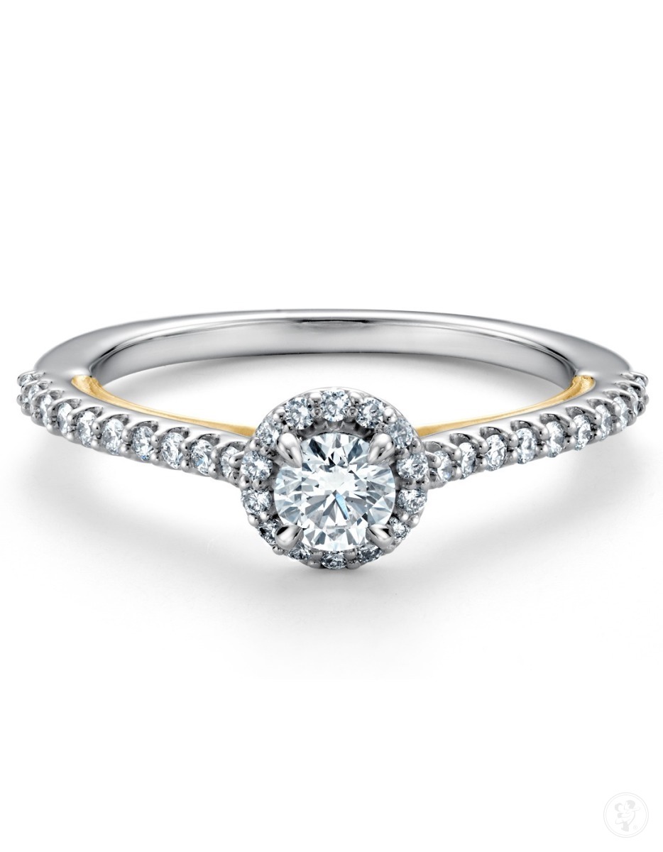 Złoty pierścionek zaręczynowy Mon chéri z diamentami - zdjęcie 1