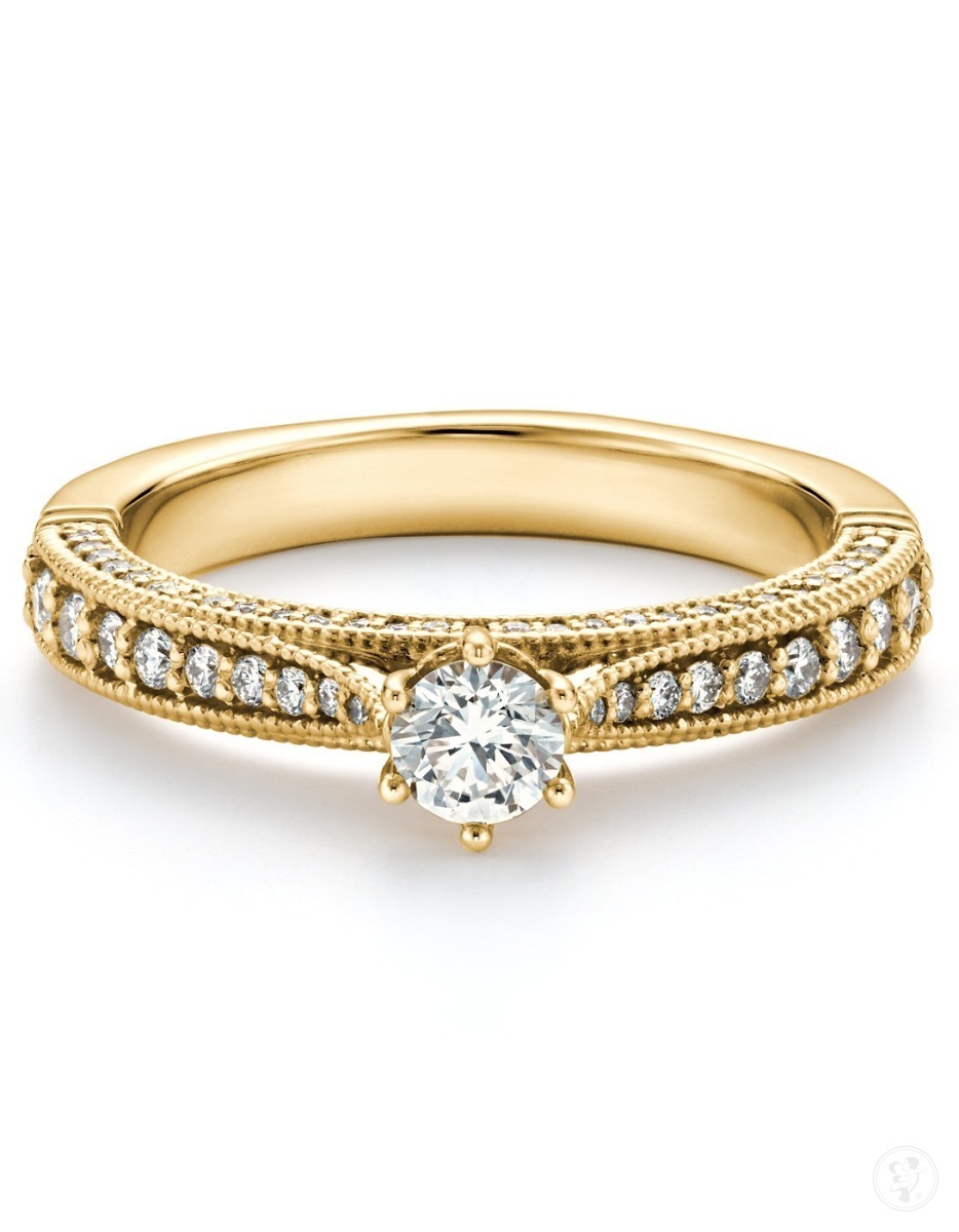 Złoty pierścionek zaręczynowy MonChéri - zdjęcie 1