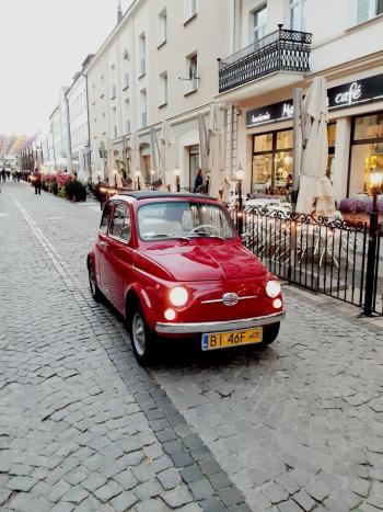 Fiat 500 - małe auto, wspaniałe wspomnienia, Samochód, auto do ślubu, limuzyna Szczuczyn