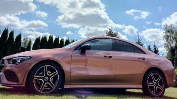 Mercedes ClA Coupe AMG  2022 rok   nietuzinkowy  kolor Gold Rose, Samochód, auto do ślubu, limuzyna Jelenia Góra