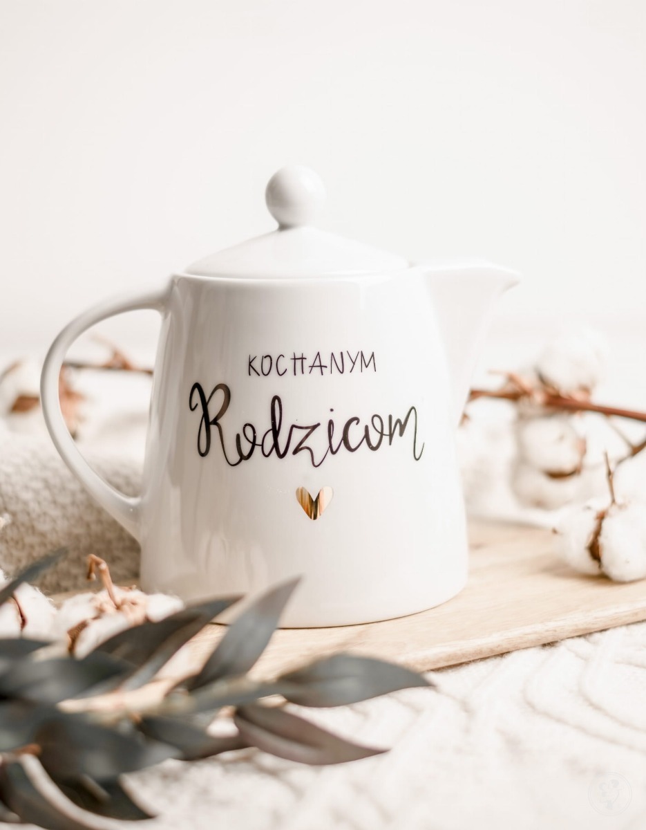 Dzbanek 1 litr - Kochanym rodzicom ZŁOTE SERCE - zdjęcie 1