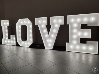 Wypożyczenie wynajem napisu LOVE 120cm podświetlany,  Mikołów