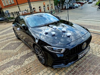 Wyjątkowy, nowy czarny Mercedes CLS AMG do ślubu, Samochód, auto do ślubu, limuzyna Kraków