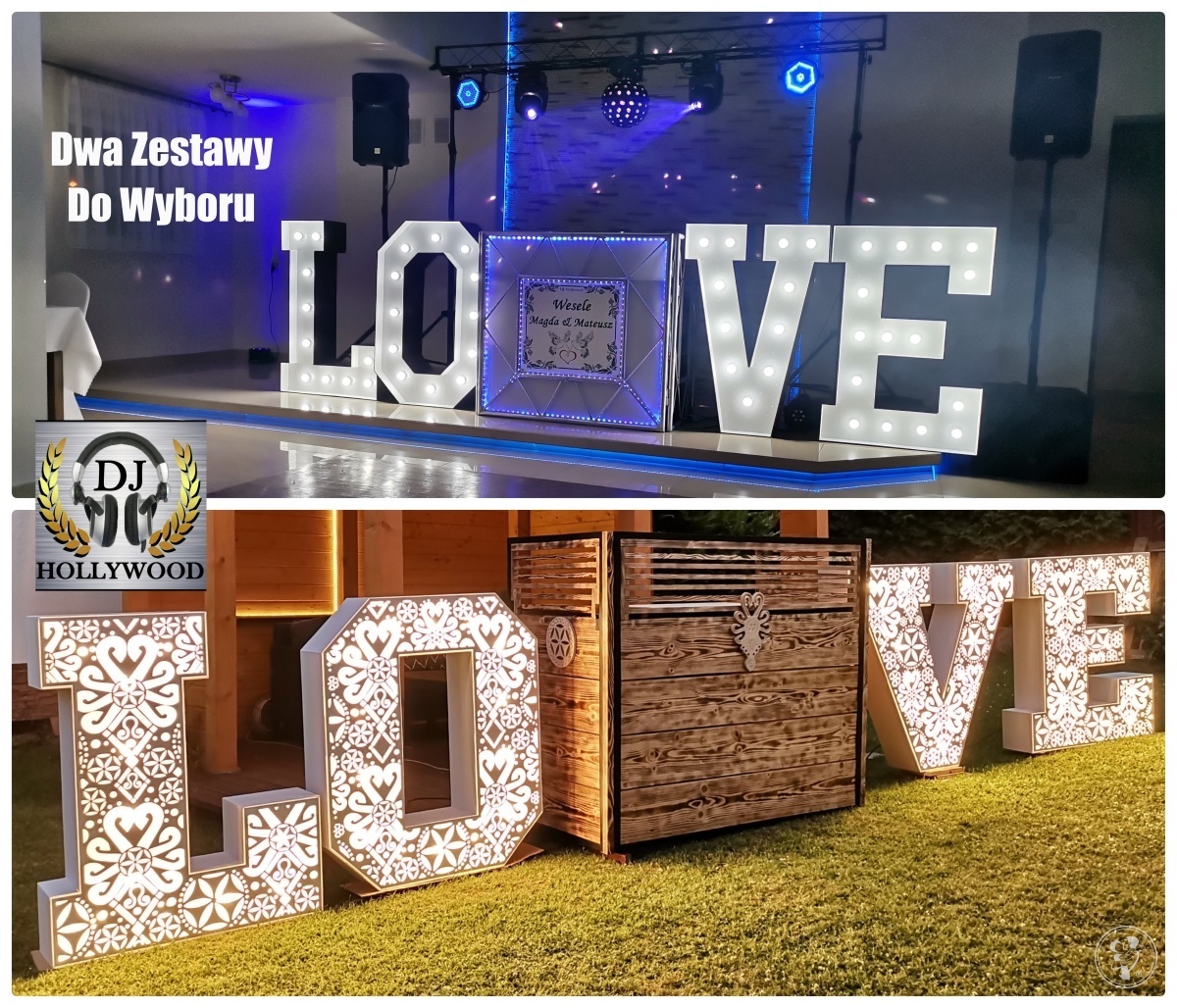 DJ HOLLYWOOD WESELE / Ciężki Dym / Litery LOVE / Dekoracje Led Lokalu, Rabka-Zdrój - zdjęcie 1
