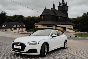Audi A5 sportback białe z kierowcą auto do ślubu samochód na wesele, Samochód, auto do ślubu, limuzyna Ryglice