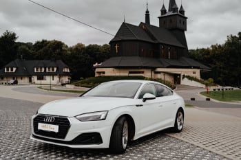 Audi A5 sportback białe z kierowcą auto do ślubu samochód na wesele, Samochód, auto do ślubu, limuzyna Chrzanów