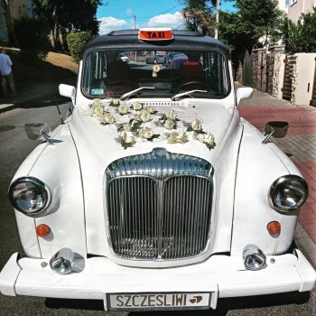 Biały Austin FX4 London Taxi | Auto do ślubu Wejherowo, pomorskie